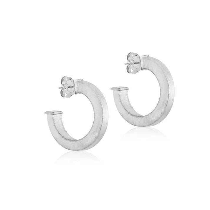 Sheila Fajl | Bianca Hoops - Brushed Silver Plated