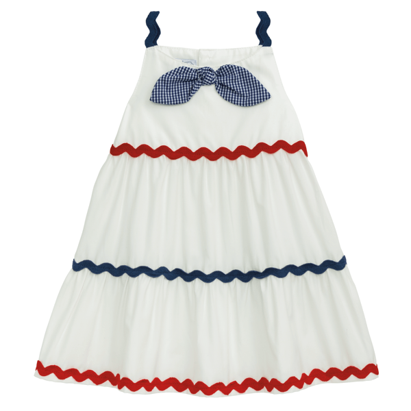 Mudpie | Red, White & Blue Tier Ric Rac Dress