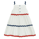 Mudpie | Red, White & Blue Tier Ric Rac Dress