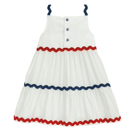 Mudpie | Red, White & Blue Tier Ric Rac Dress