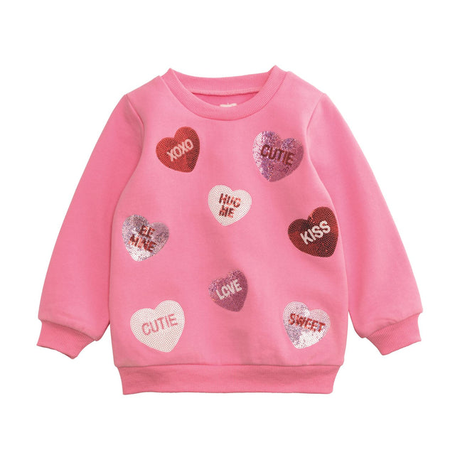 Mudpie | Heart Sequin Sweatshirt
