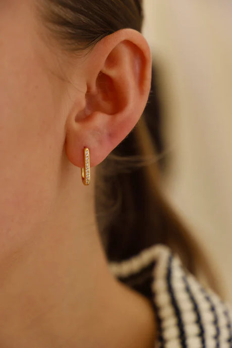 Katie Waltman | LEO RECTANGLE CZ HOOPS