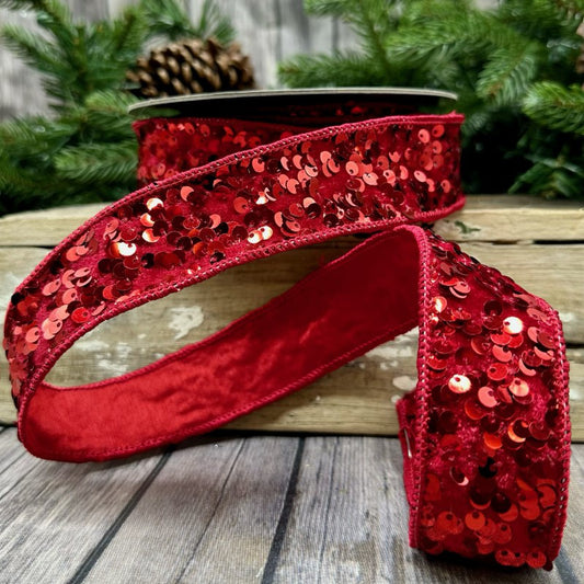 Raz 4 Cardinal Wired Christmas Ribbon, Raz Imports, Raz Christmas