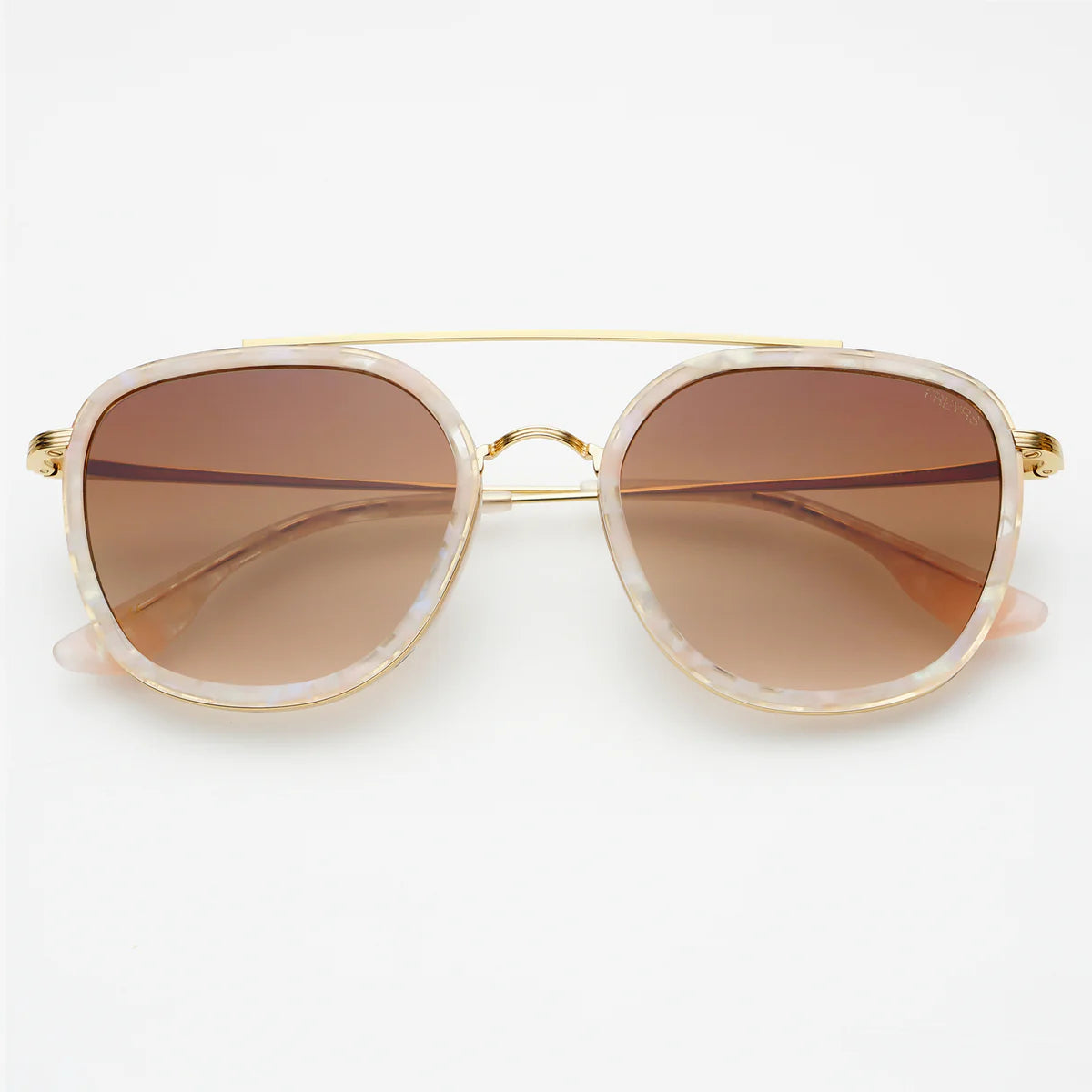 Freyrs | Weston Acetate Round Unisex Sunglasses-Light Pink/Brown