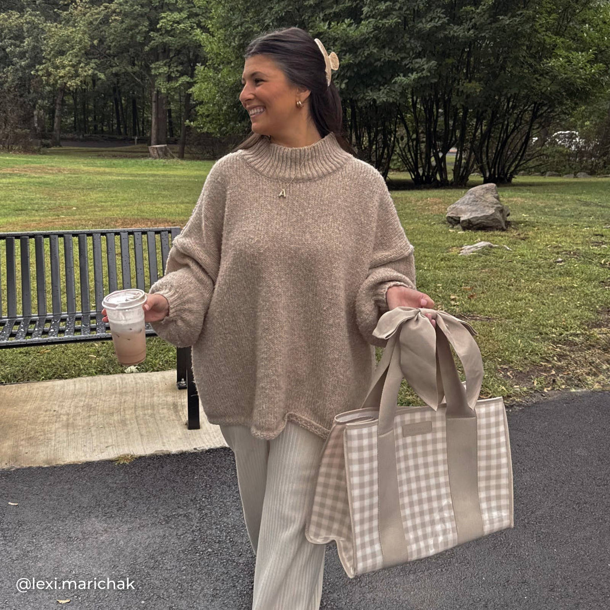 Case-Mate | Latte Gingham Bow Jelly Tote Bag