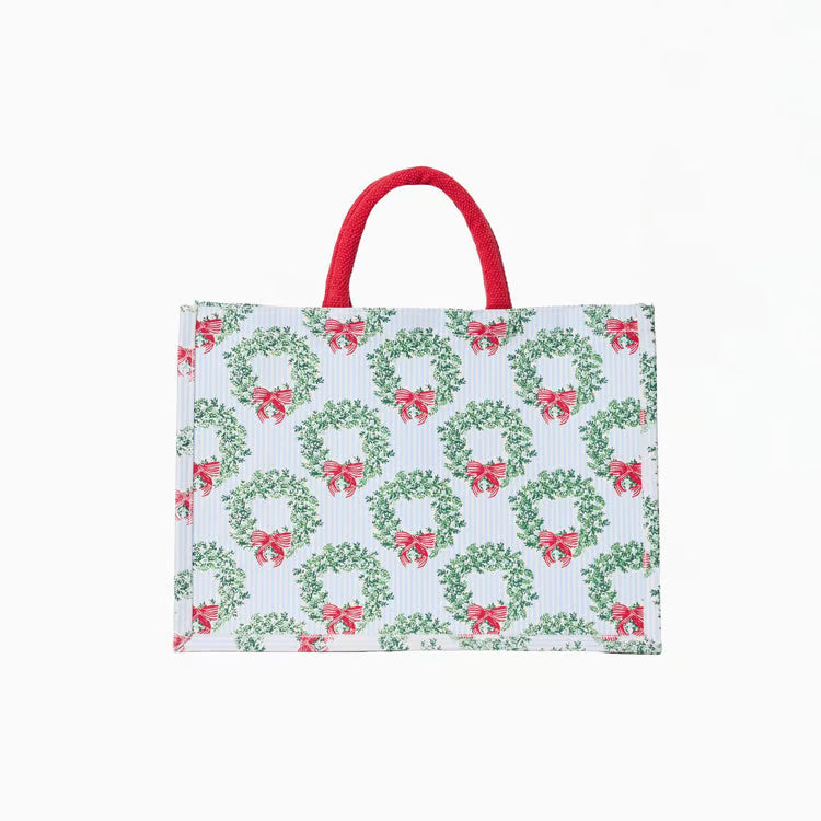 Mary Square | Classic Market Shopper - Wreath & Ribbon