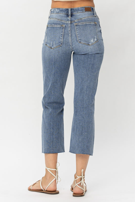 Judy Blue | High Waist Destroy Crop Wide Leg Jeans