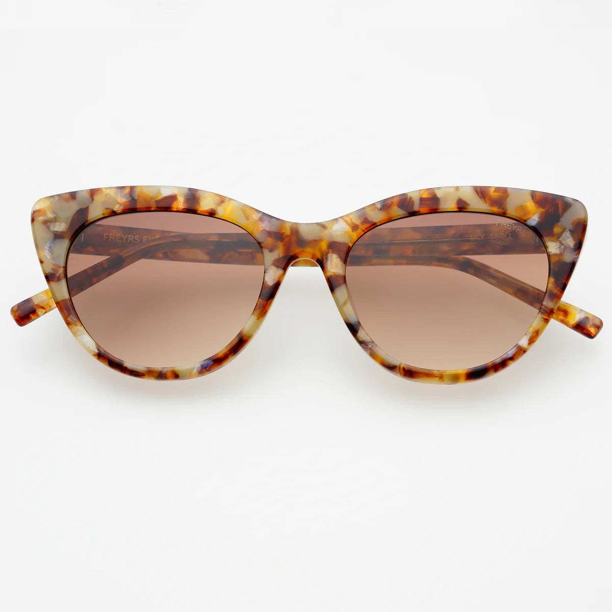 Freyrs | Lily Womens Cat Eye Sunglasses - Brown Pearl / Brown