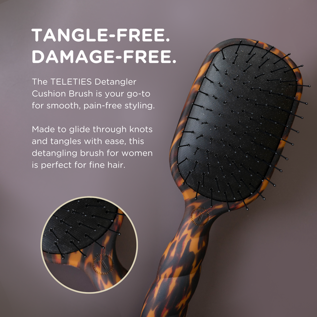 Teleties | Detangler Hair Brush for Fine Hair - Tortoise
