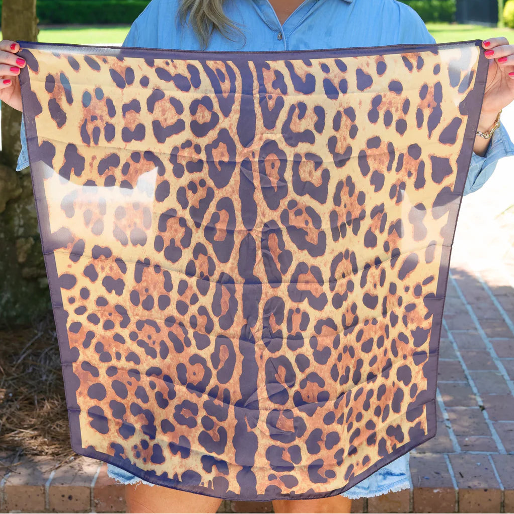 Caroline Hill | Dixie Leopard Print Scarf - Brown