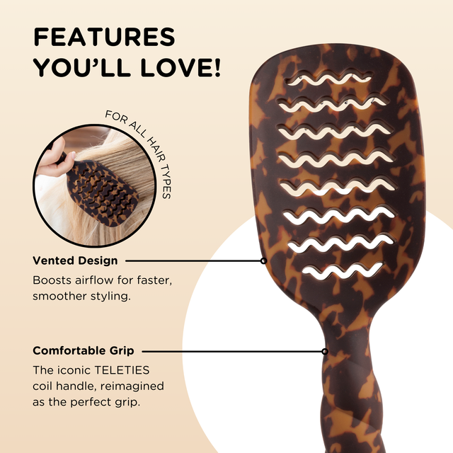 Teleties | Vented Hair Brush | Tortoise
