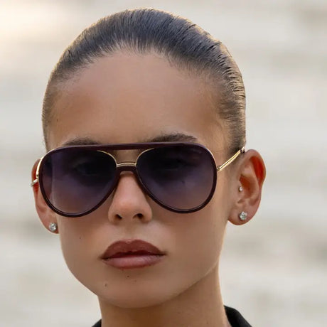 Freyrs | Shay Unisex Aviator Sunglasses - Burgundy