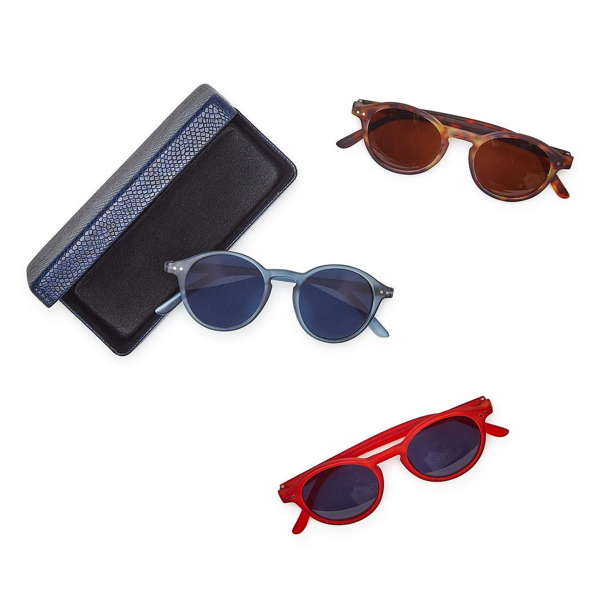 Retro Matte Frame Sunglasses with Case