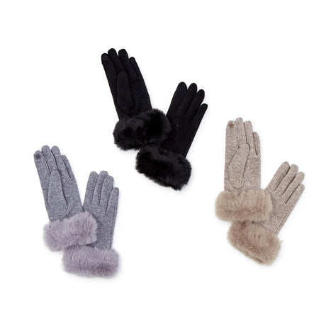 Gloves with Faux Fur Cuff