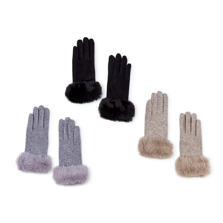 Gloves with Faux Fur Cuff