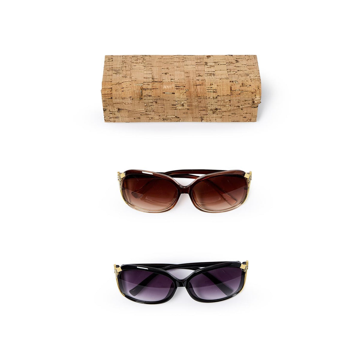 Sun Blossom UV Protection Sunglasses with Foldable Cork Case