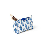 Petal Party Hand Block Printed Cotton Quilted Soft Cosmetic Case and Pouch Set