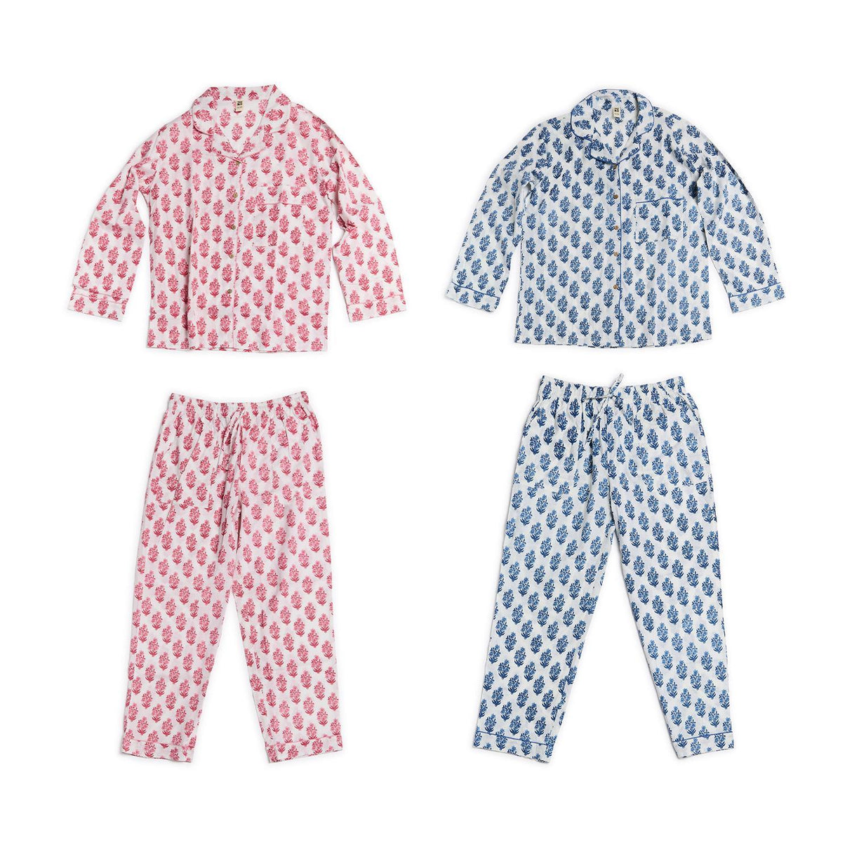 Petal Party Cotton Floral Printed Pajamas