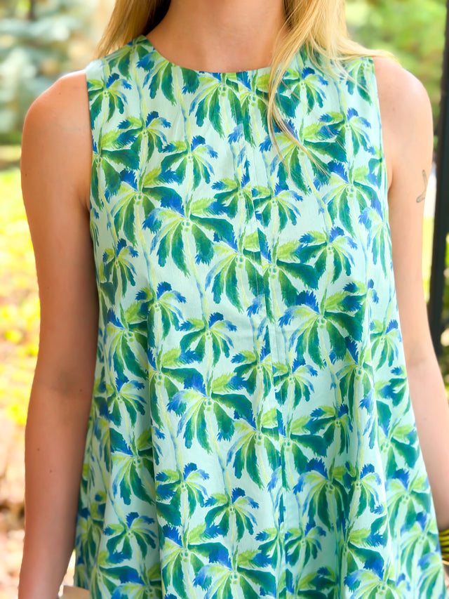 Ocean Palm Swing Dress