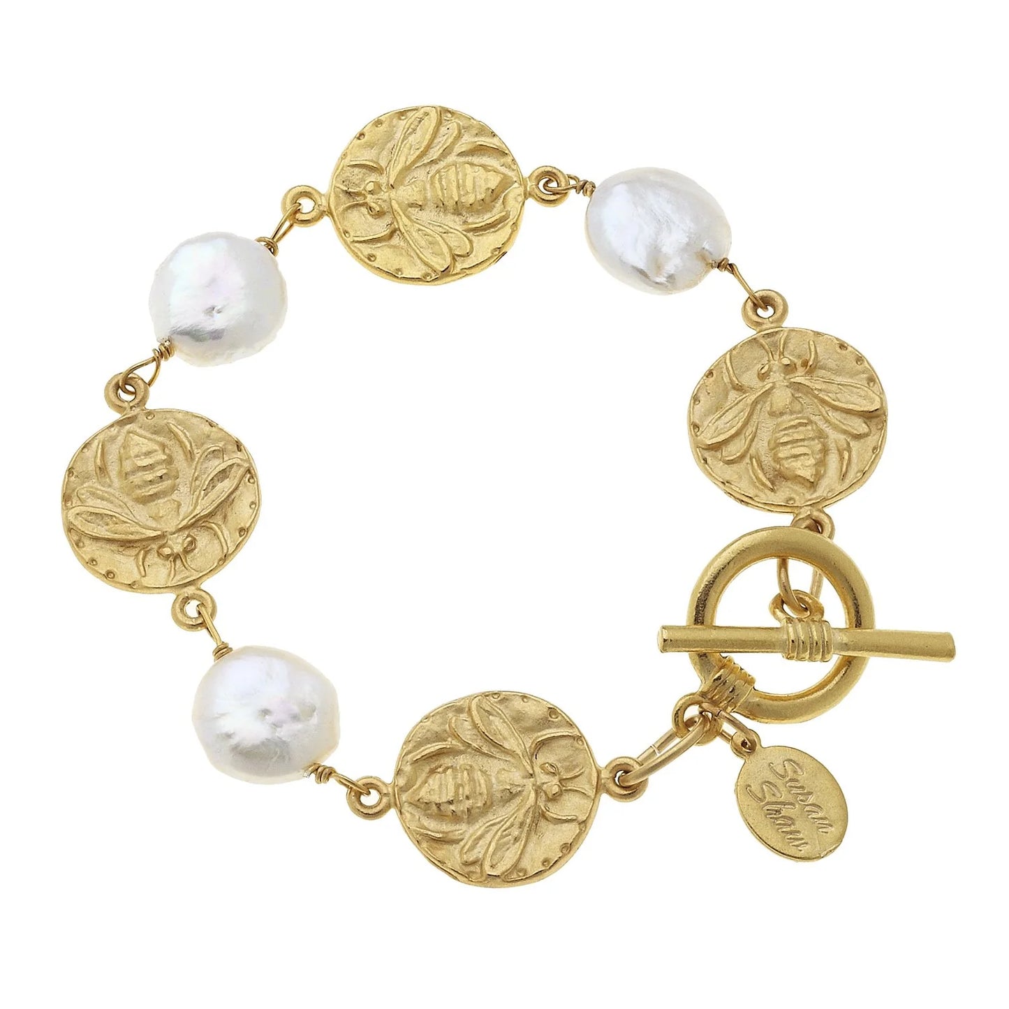 Susan Shaw | Bee + Coin Pearl Bracelet