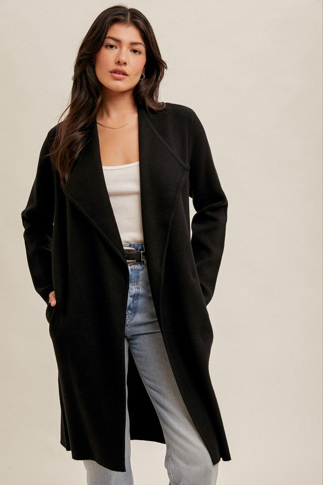 Hem + Thread | Drape Collar Longline Cardigan (Final Sale)
