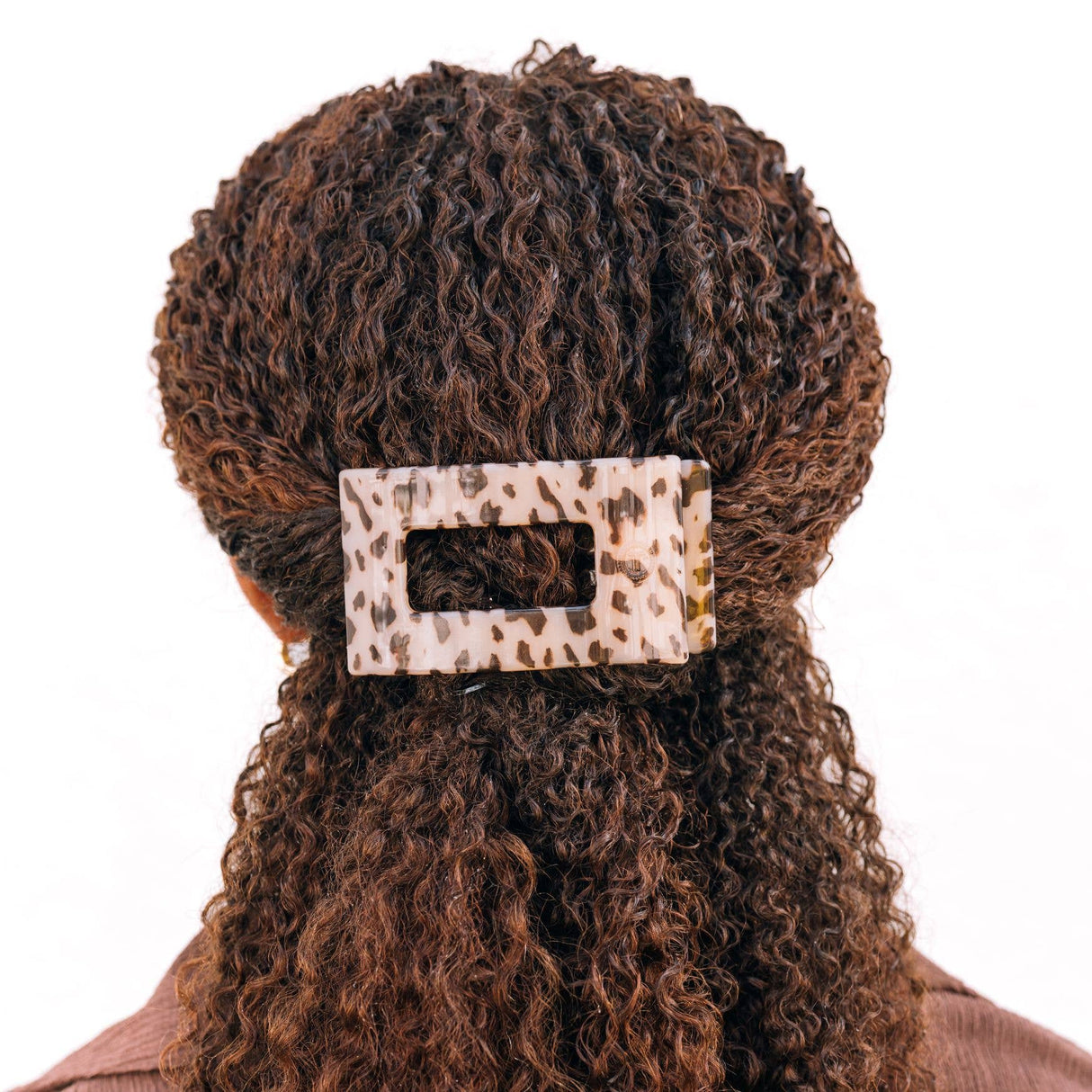 Teleties |  Flat Rectangle Hair Clip | Medium | Blonde Tortoise