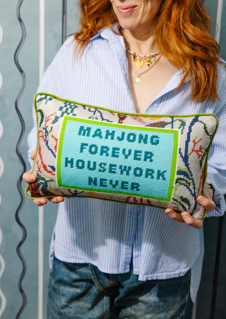 Furbish | Mahjong Needlepoint Pillow