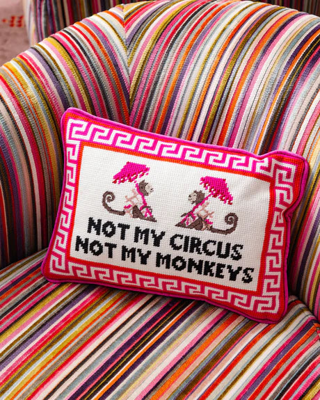 Furbish | Not My Circus Needlepoint Pillow