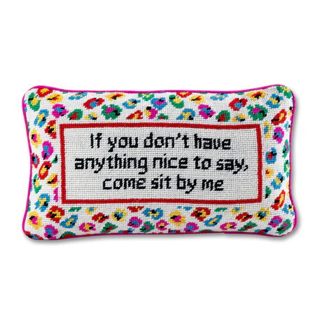 Furbish | Come Sit By Me Needlepoint Pillow