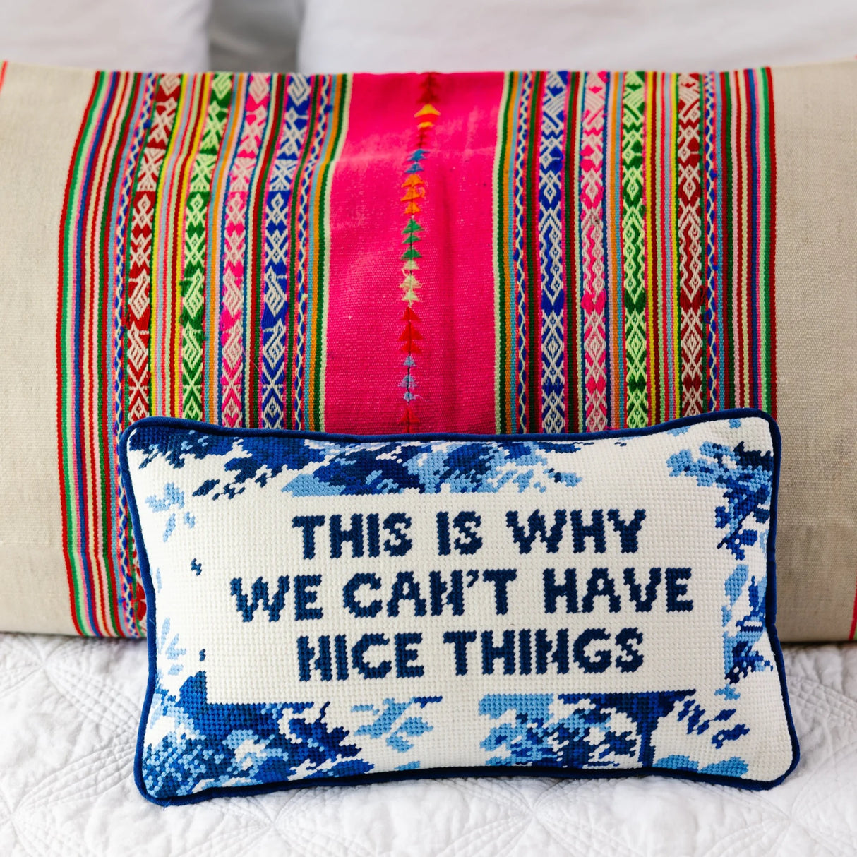 Furbish | Nice Things Needlepoint Pillow