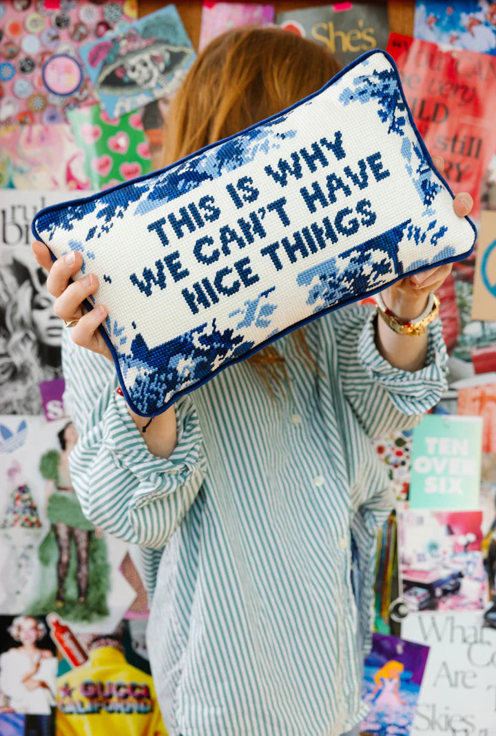 Furbish | Nice Things Needlepoint Pillow
