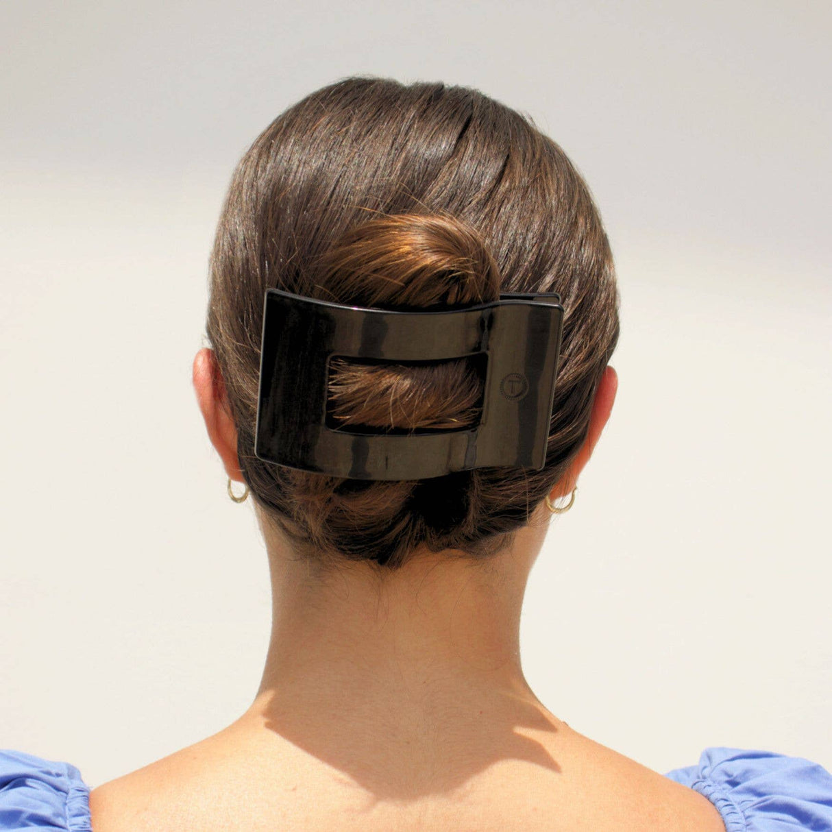 Teleties | Flat Rectangle Hair Clip | Large | Jet Black