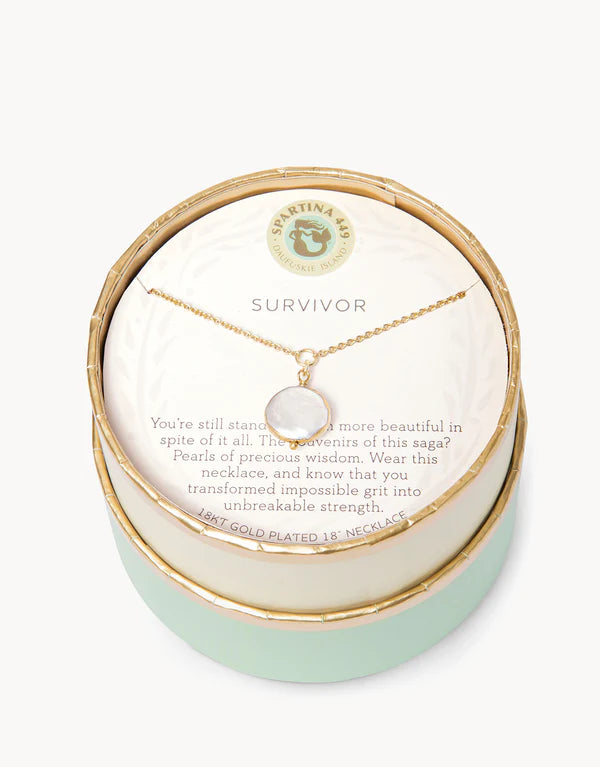 Spartina | Sea La Vie Survivor Coin Pearl Necklace