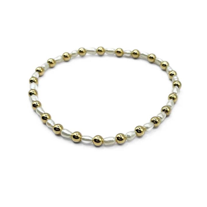 Erin Gray | 4mm Montauk 14k Gold and Pearl Waterproof Bracelet