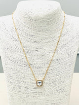 Two Forty Two | CHIC | Simple Elegance Necklace - Gold/Clear CZ