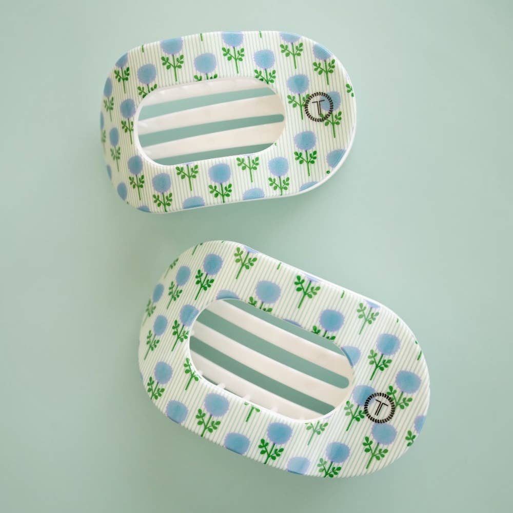 Teleties | Blue Marigold Large Flat Round Hair Clip