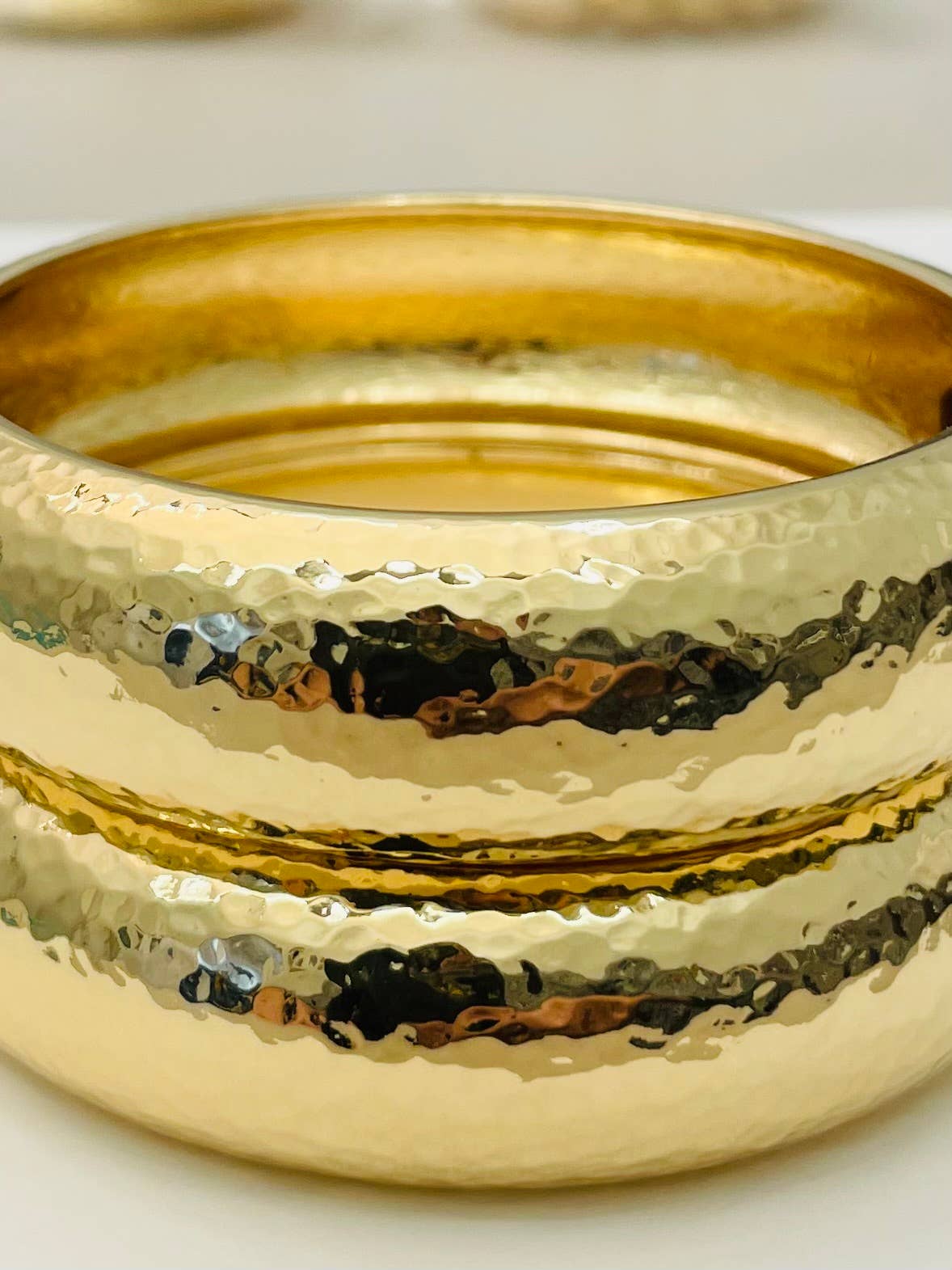 Two Forty Two | CHIC | Hammered Hinge Bracelet - Gold