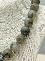 Two Forty Two | CHIC | Pendant on Beaded Necklace - Marbled Gray