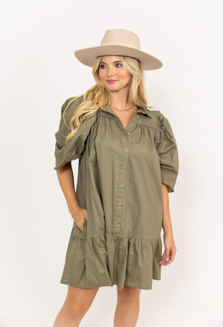 Karlie | The Puff Sleeve Ruffle Dress