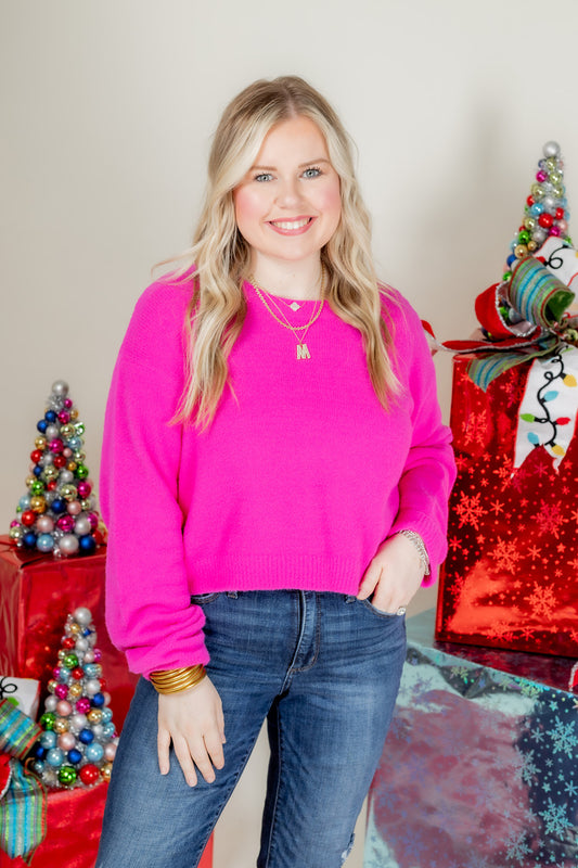 The Sofia Round Neck Cropped Sweater
