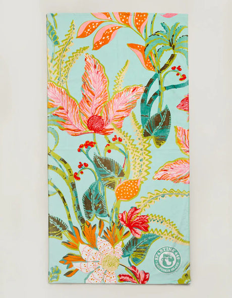 Spartina | Beach Towel Queenie Tropical Floral Sea Foam
