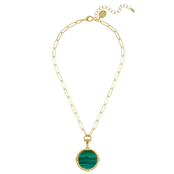 Susan Shaw | Ida Paperclip Necklace - Malachite