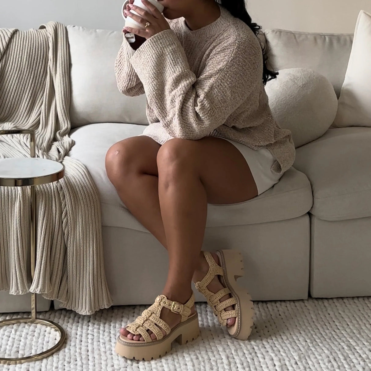 Dolce Vita | Latice Sandals Lt Natural Knit