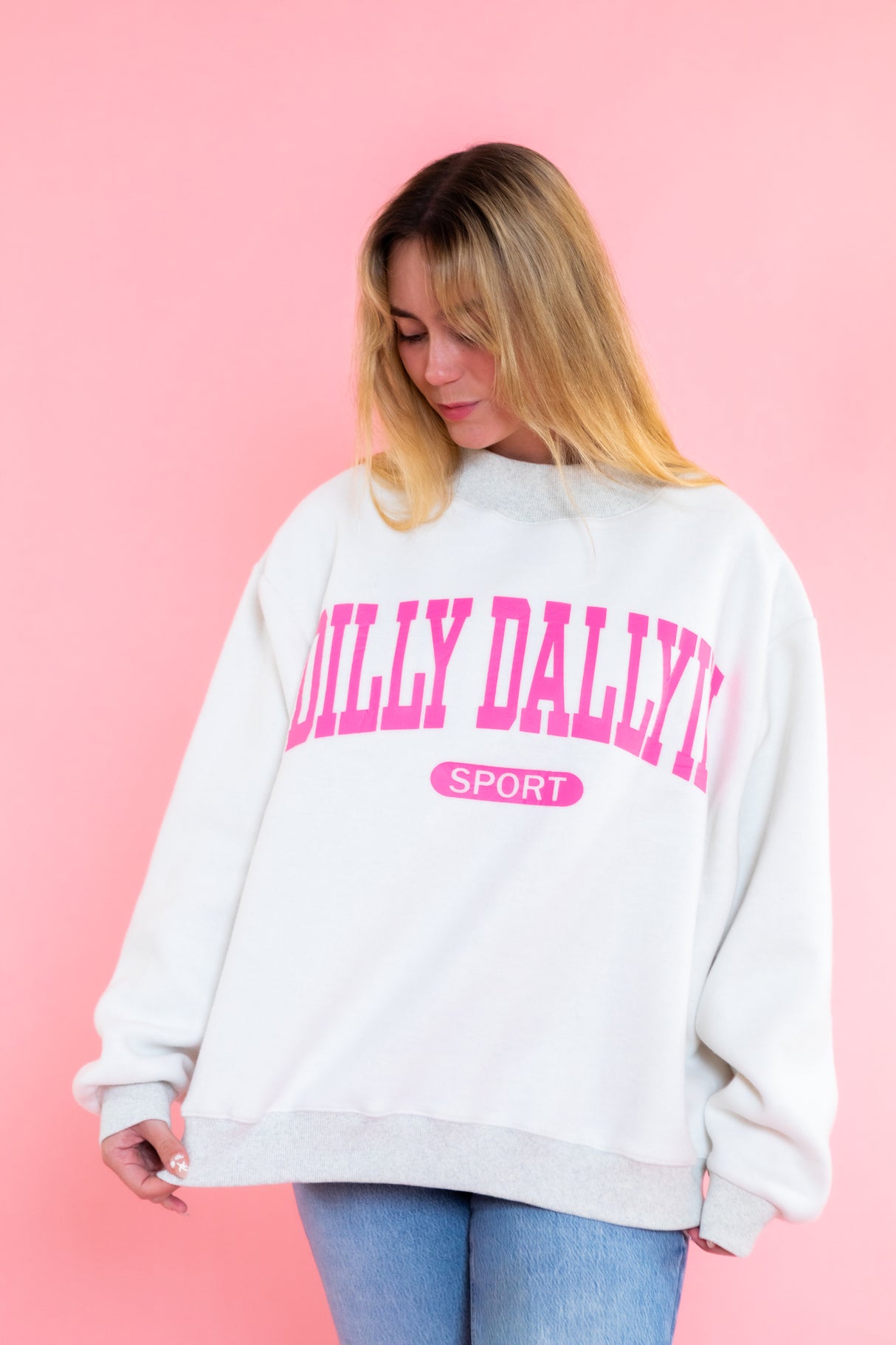 Dilly Dallyin Sport Reversable Sweatshirt Ash Grey