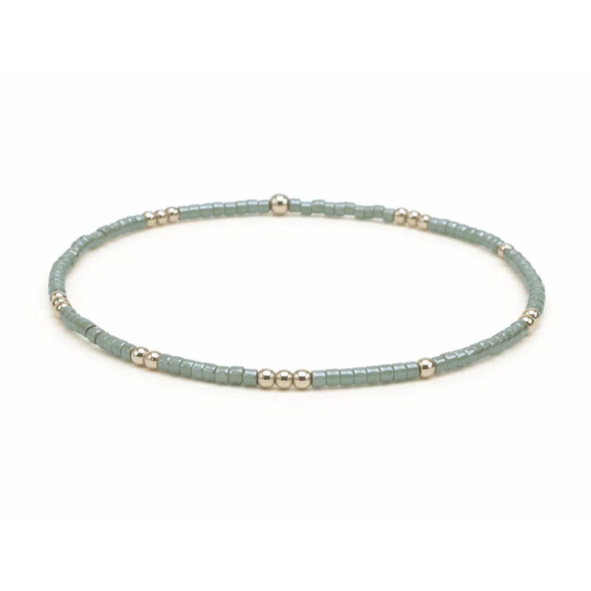 Erin Gray | 2mm Newport Evergreen + Gold Filled Waterproof Bracelet