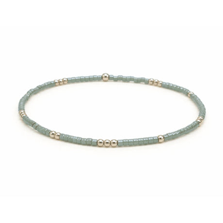 Erin Gray | 2mm Newport Evergreen + Gold Filled Waterproof Bracelet