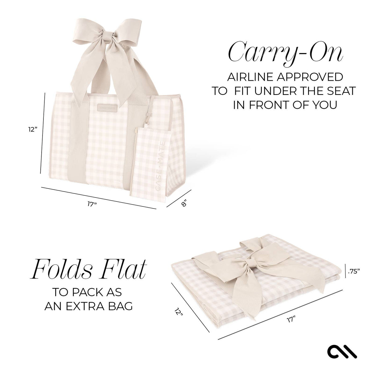 Case-Mate | Latte Gingham Bow Jelly Tote Bag