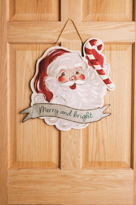 Mudpie | Vintage Santa Door Hanger