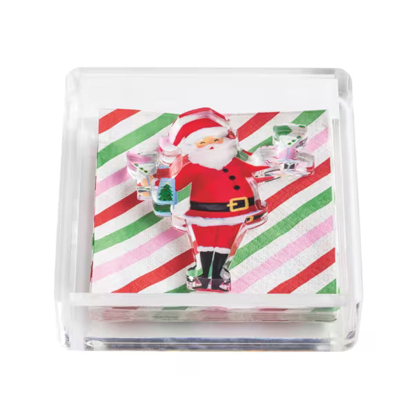Mudpie | Santa Holiday Bar Napkin Holder & Weight Set