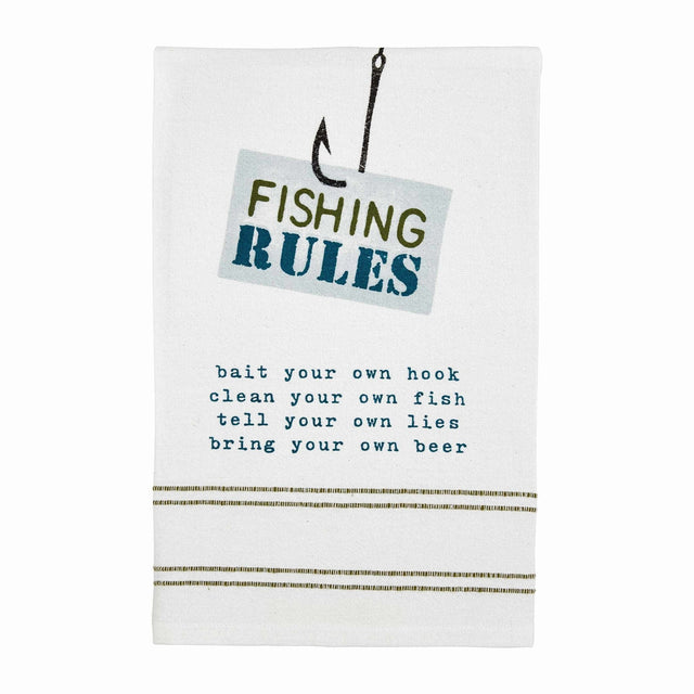 Mudpie | Fishing Rules Watercolor Hand Towel